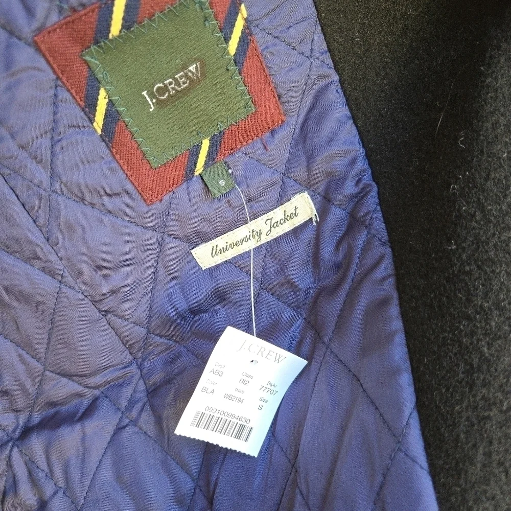 NWT J. Crew Wool University Jacket Coat Wool Thinsulate Sz S